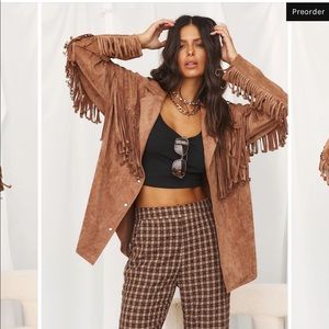 Desert Palm Fringe Suede Jacket